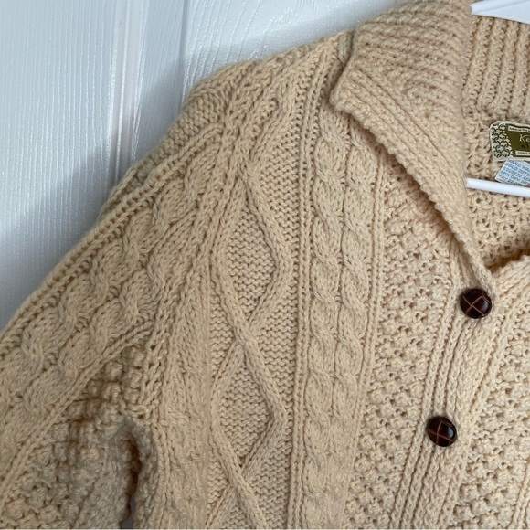 Kennedy of Ardara Irish Hand Cable Knit Pure Wool Fishermans Sweater in Cream M - Picture 5 of 16